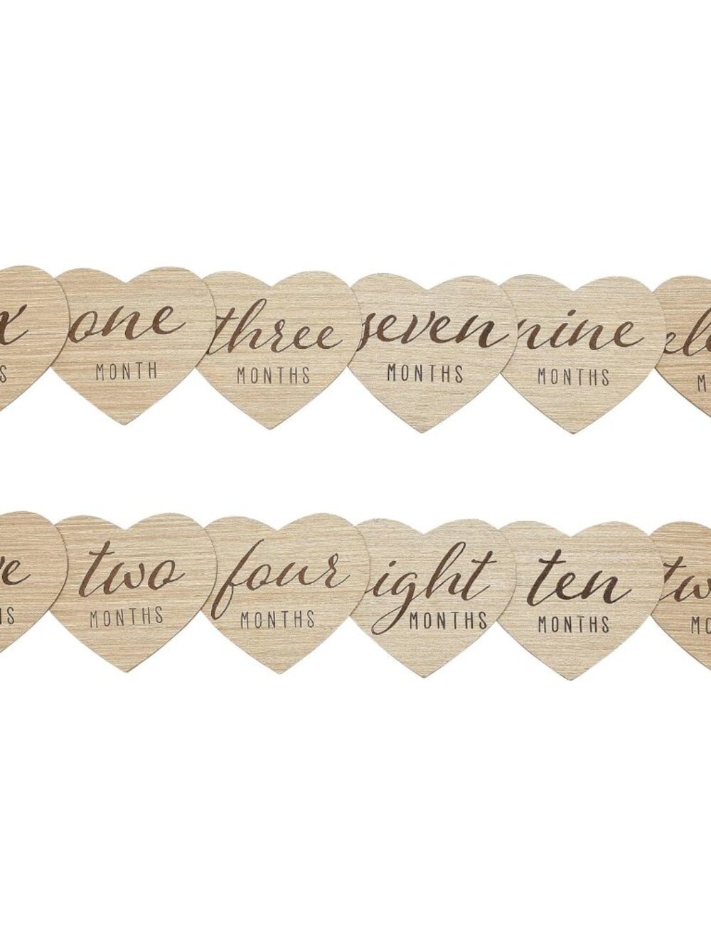 Wooden Heart Baby Monthly Milestone Discs